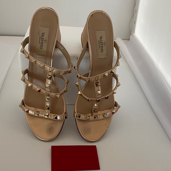 Valentino Shoes - Valentino Gold Studded Heels